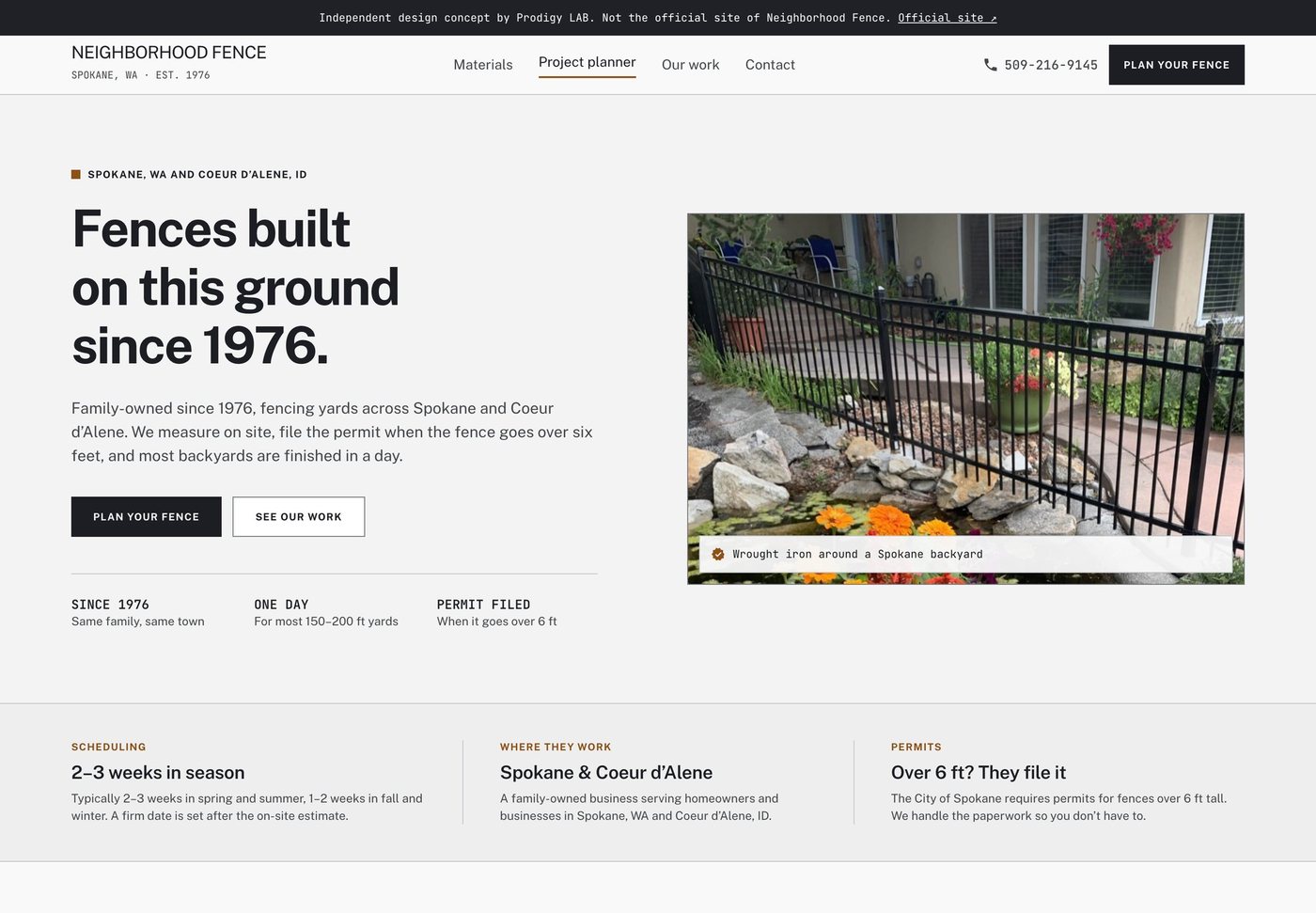 Fence project planner