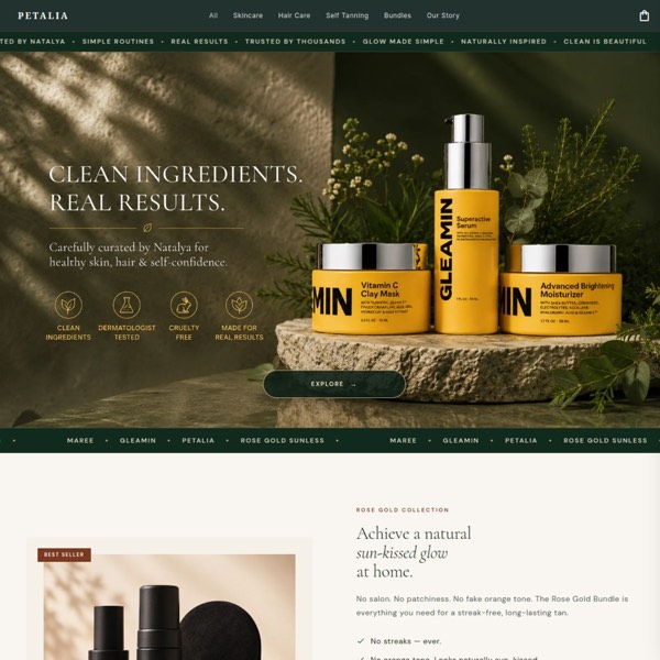 Petalia — home page of the client site